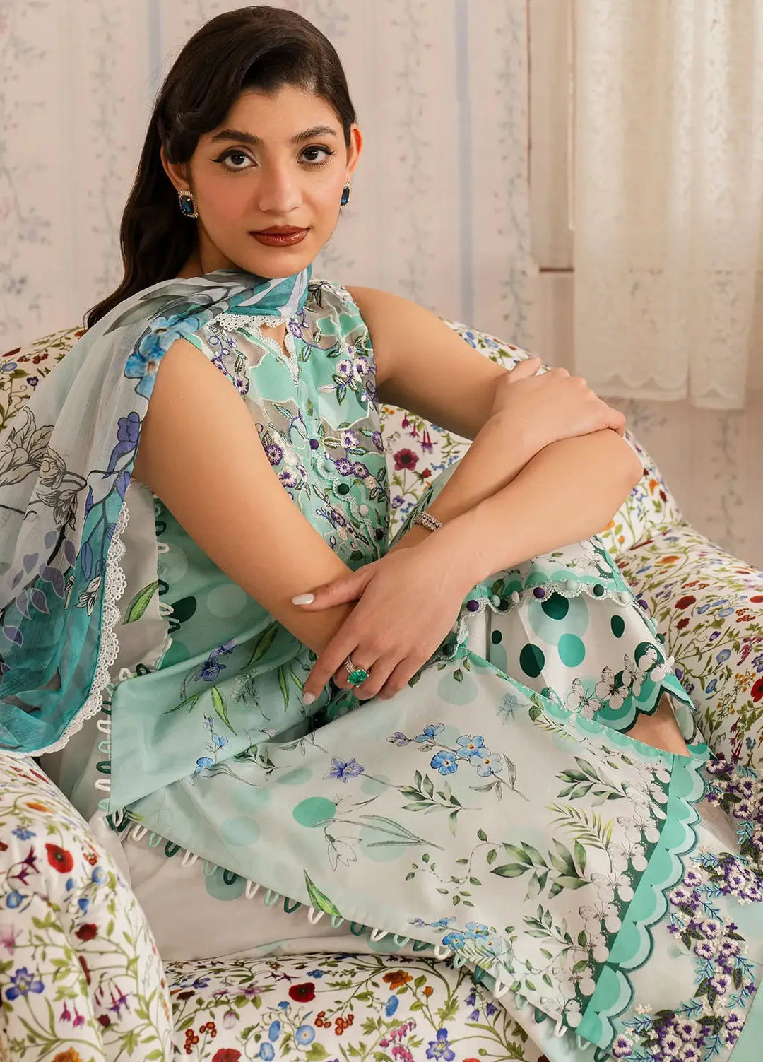 Asifa and Nabeel Embroidered Lawn Suits Unstitched 3 Piece AN25MV MSLV25-15 Nazneen - Summer Collection