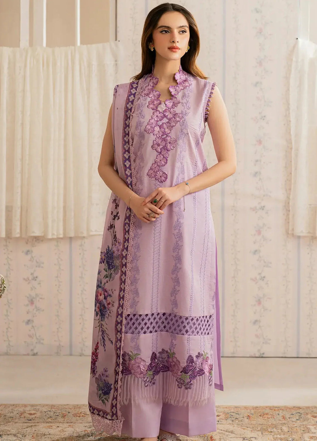 Asifa and Nabeel Embroidered Lawn Suits Unstitched 3 Piece AN25MV MSLV25-17 Faakhta - Summer Collection
