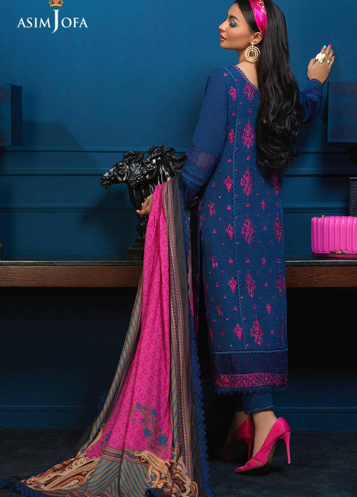 Asra By Asim Jofa Embroidered Khaddar Suits Unstitched 3 Piece AJ21A AJE-01 - Winter Collection