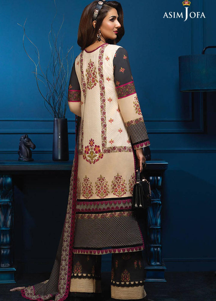 Asra By Asim Jofa Embroidered Cambric Suits Unstitched 3 Piece AJ21A AJE-02 - Winter Collection