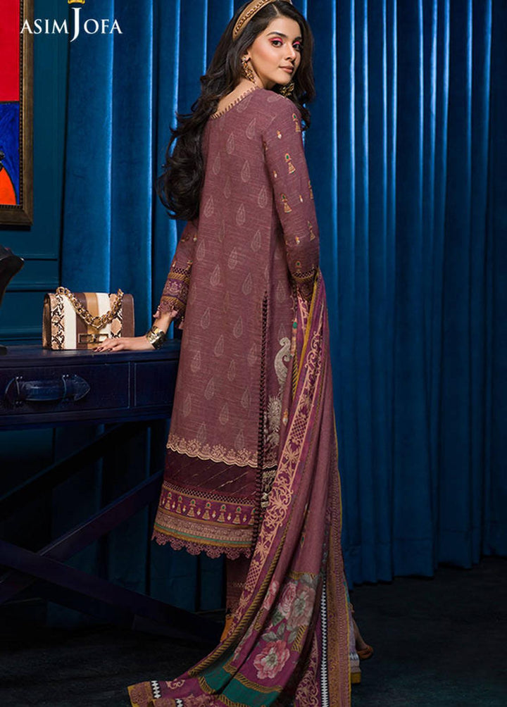Asra By Asim Jofa Embroidered Khaddar Suits Unstitched 3 Piece AJ21A AJE-03 - Winter Collection