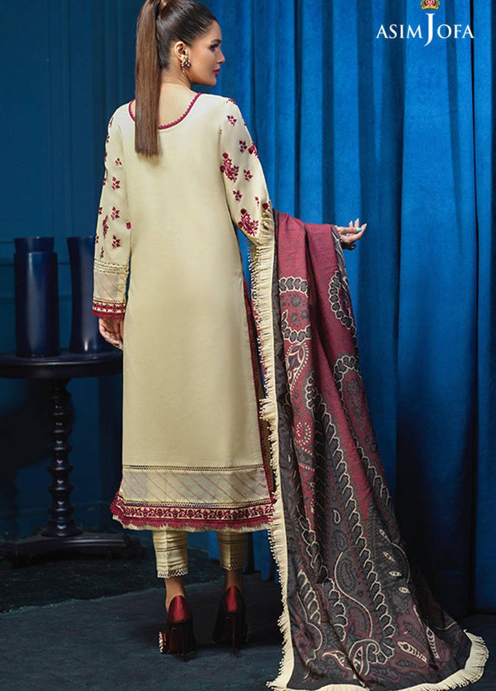 Asra By Asim Jofa Embroidered Karandi Suits Unstitched 3 Piece AJ21A AJE-07 - Winter Collection