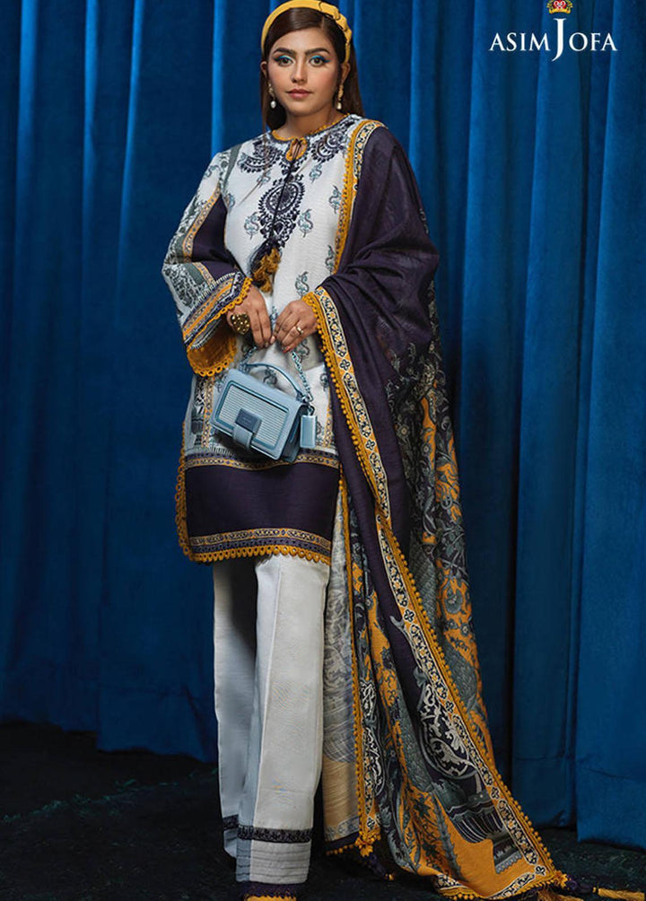 Asra By Asim Jofa Embroidered Khaddar Suits Unstitched 3 Piece AJ21A AJE-10 - Winter Collection