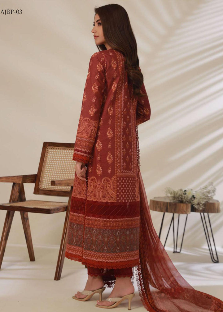 Asim Jofa Embroidered Cambric Suits Unstitched 3 Piece AJ23BP AJBP-03 - Summer Collection