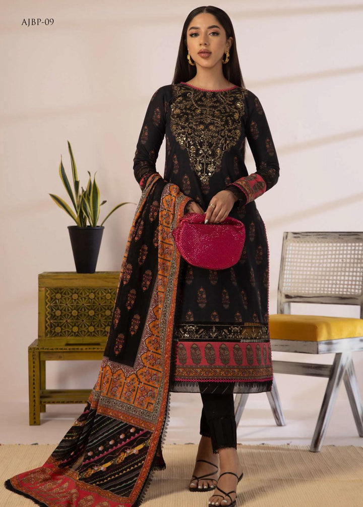 Asim Jofa Embroidered Cambric Suits Unstitched 3 Piece AJ23BP AJBP-09 - Summer Collection
