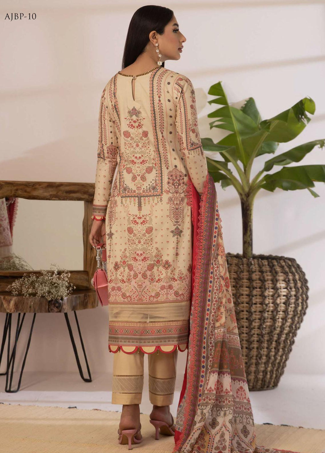Asim Jofa Embroidered Cambric Suits Unstitched 3 Piece AJ23BP AJBP-10 - Summer Collection