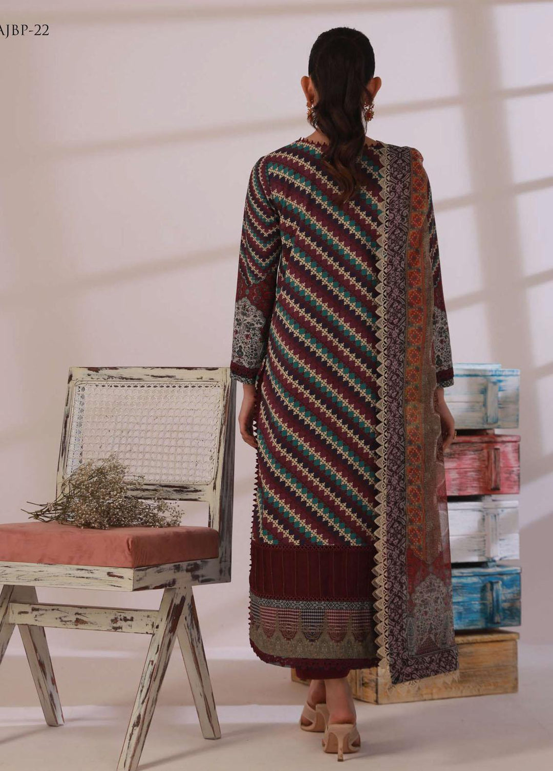 Asim Jofa Embroidered Cambric Suits Unstitched 2 Piece AJ23BP AJBP-22 - Summer Collection