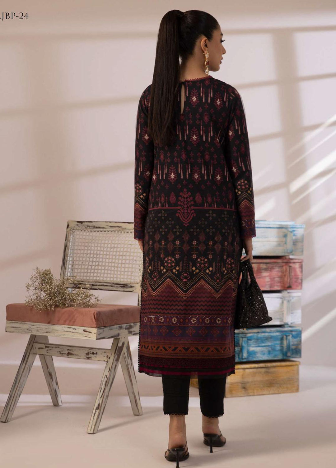 Asim Jofa Embroidered Cambric Suits Unstitched 2 Piece AJ23BP AJBP-24 - Summer Collection