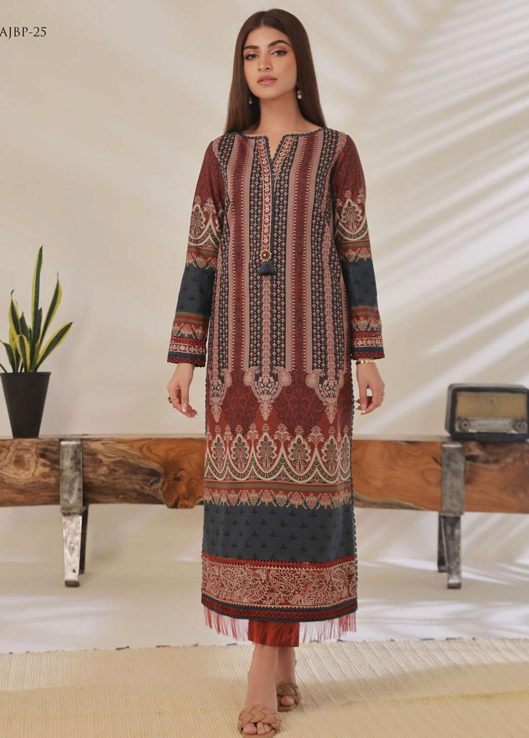 Asim Jofa Embroidered Cambric Suits Unstitched 2 Piece AJ23BP AJBP-25 - Summer Collection