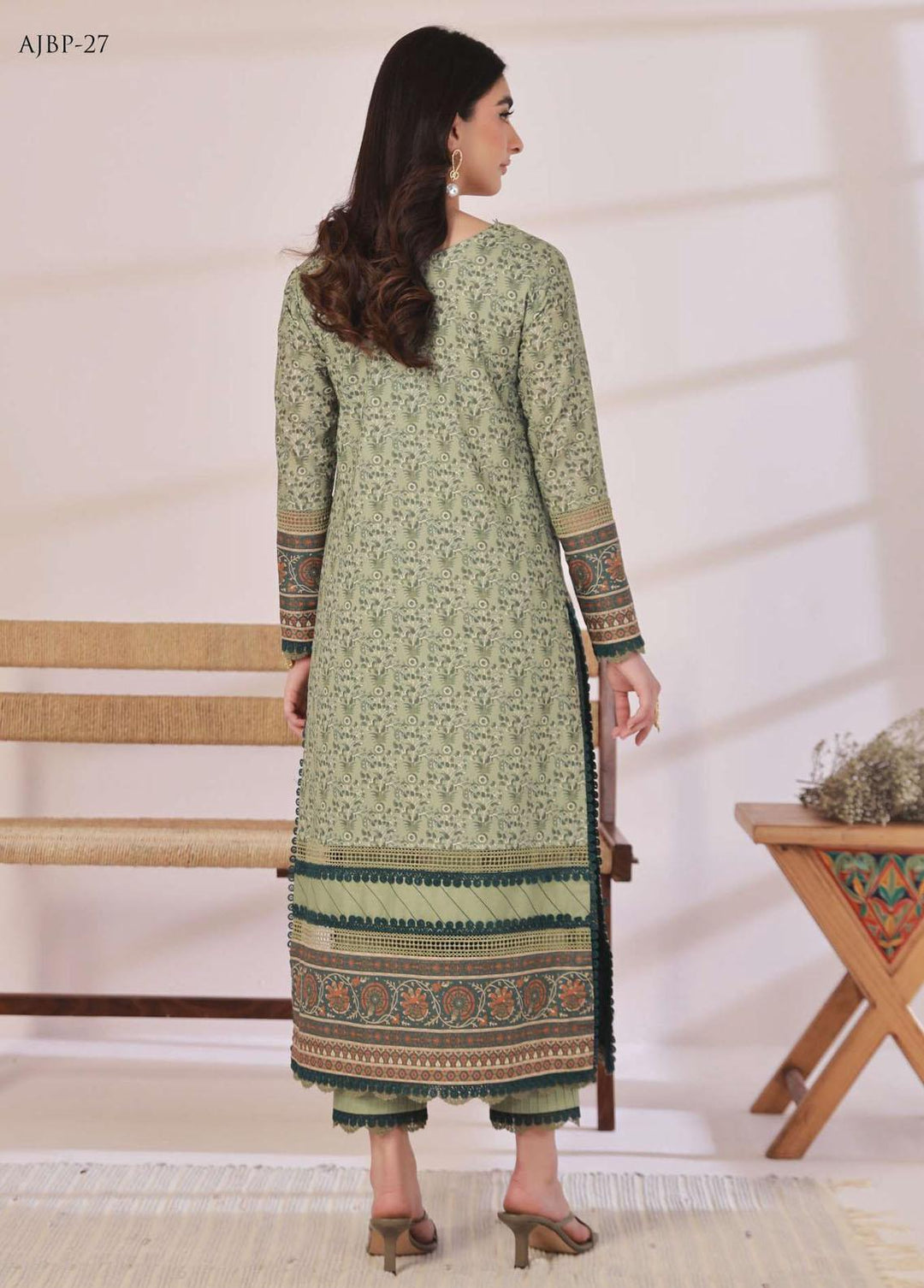Asim Jofa Printed Cambric  Unstitched Kurti AJ23BP AJBP-27 - Summer Collection