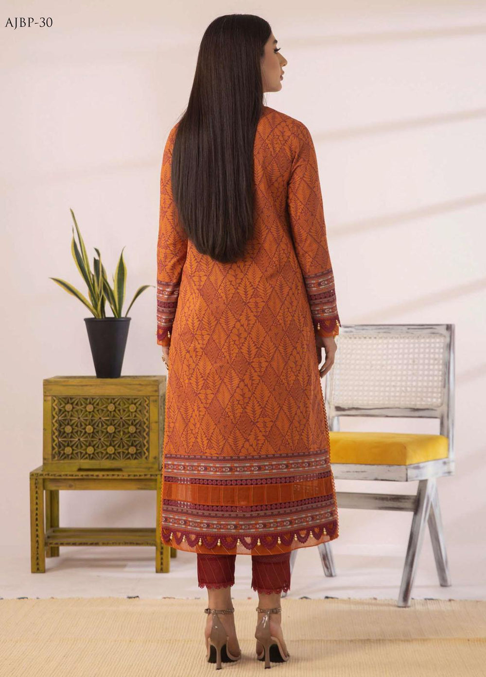 Asim Jofa Printed Cambric  Unstitched Kurti AJ23BP AJBP-30 - Summer Collection