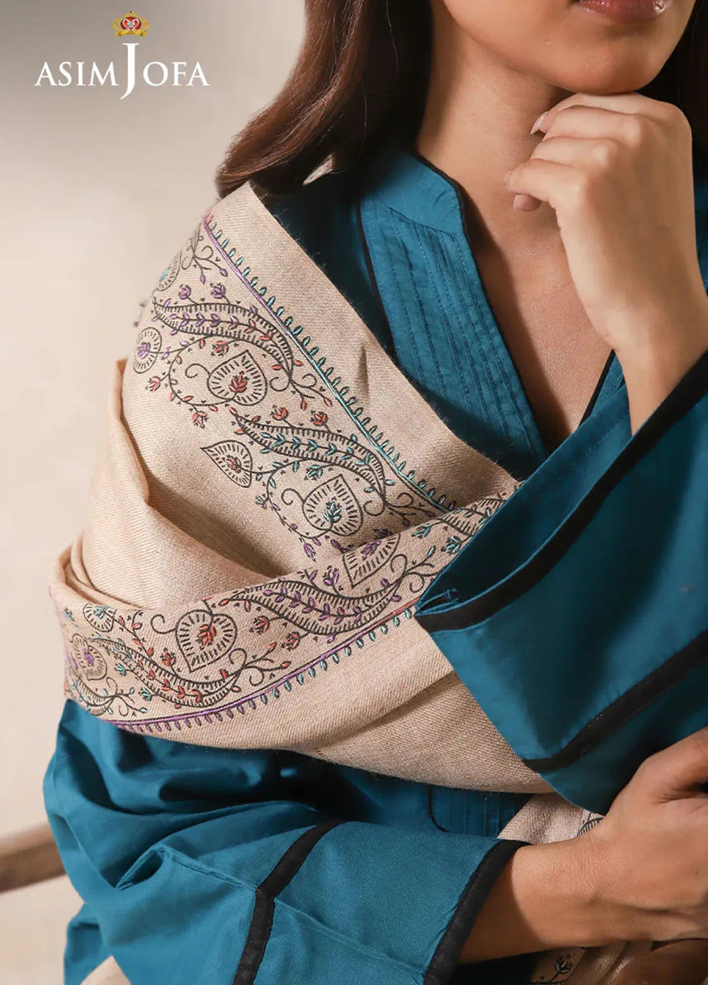 Asim Jofa Blended Shawl AJ24SC AJHS-10 - Shawl Collection