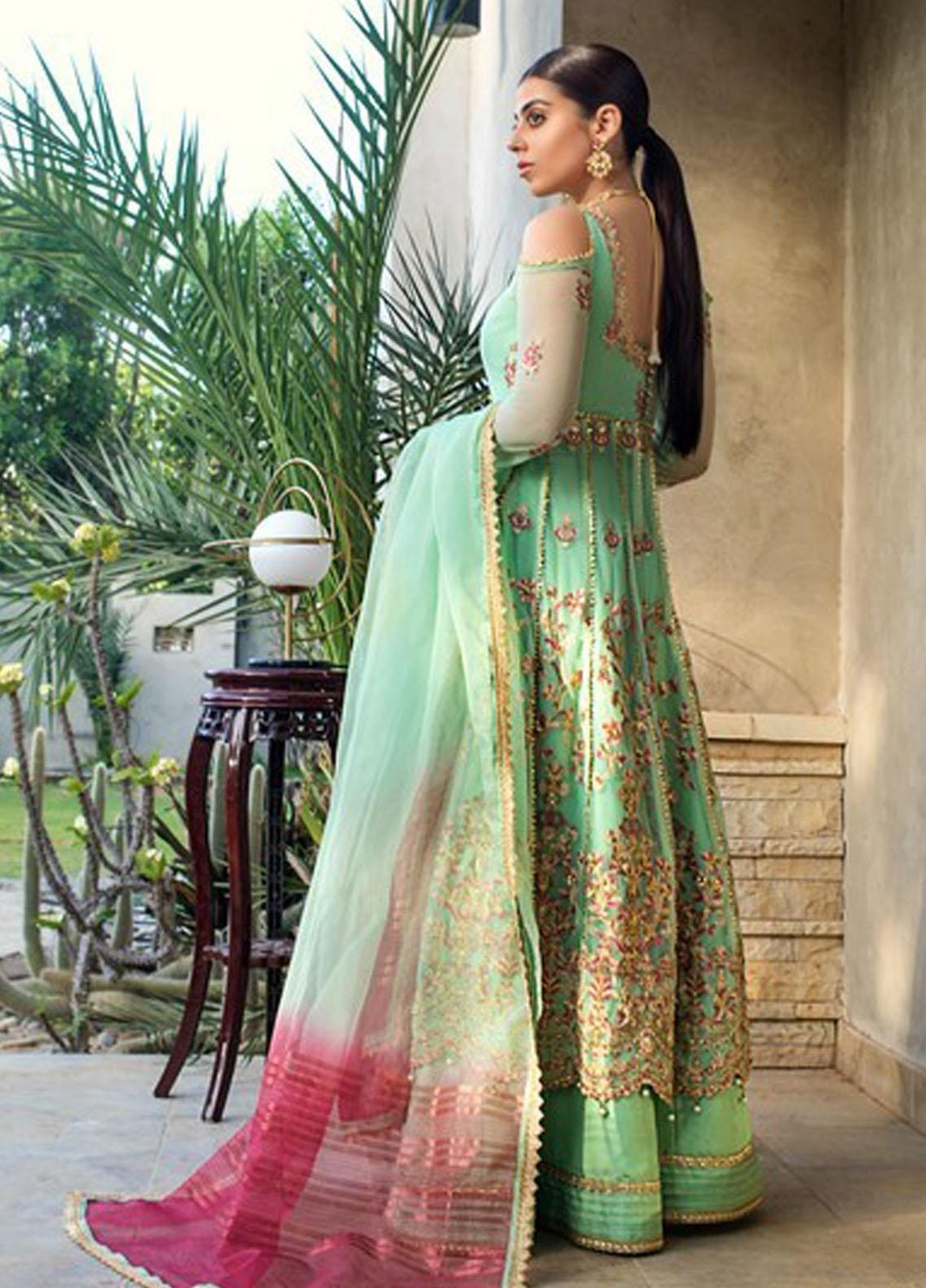 Asim Jofa Embroidered Tulle Suits Unstitched 3 Piece AJ21C-2 AJLE-14 - Festive Collection