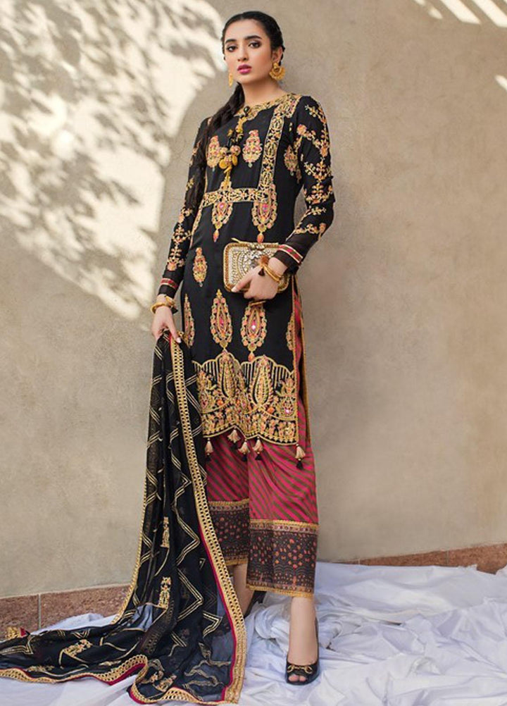 Asim Jofa Embroidered Raw Silk Suits Unstitched 3 Piece AJ21C-2 AJLE-15 - Festive Collection