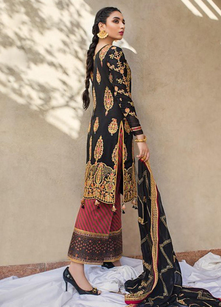 Asim Jofa Embroidered Raw Silk Suits Unstitched 3 Piece AJ21C-2 AJLE-15 - Festive Collection