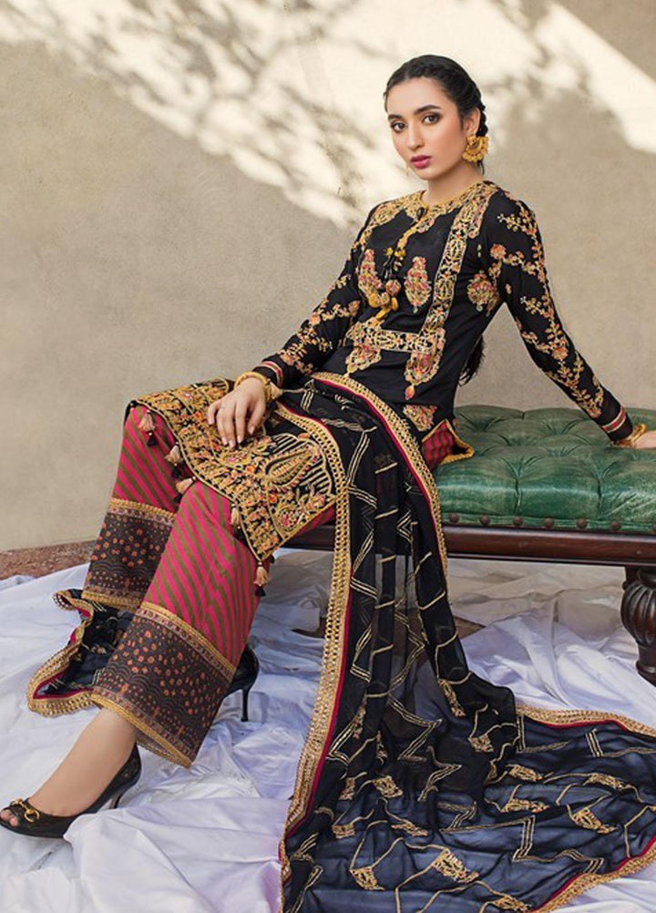 Asim Jofa Embroidered Raw Silk Suits Unstitched 3 Piece AJ21C-2 AJLE-15 - Festive Collection