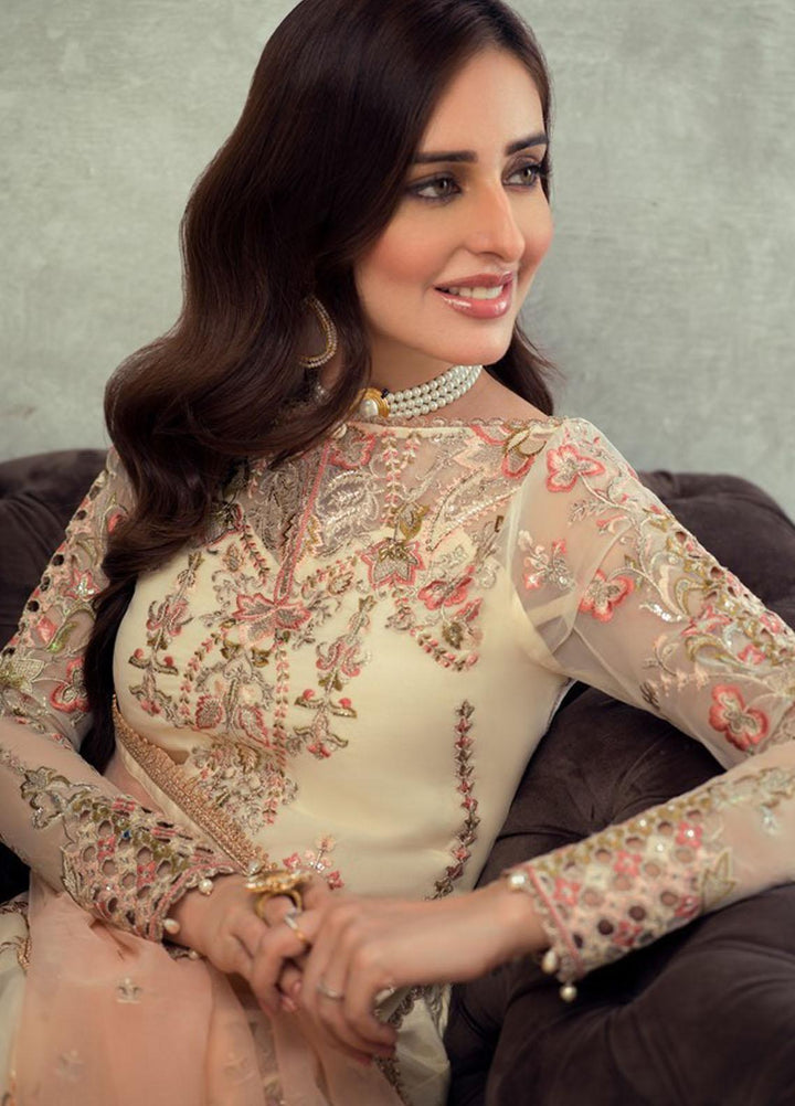 Asim Jofa Embroidered Organza Suits Unstitched 3 Piece AJ21C-2 AJLE-16 - Festive Collection