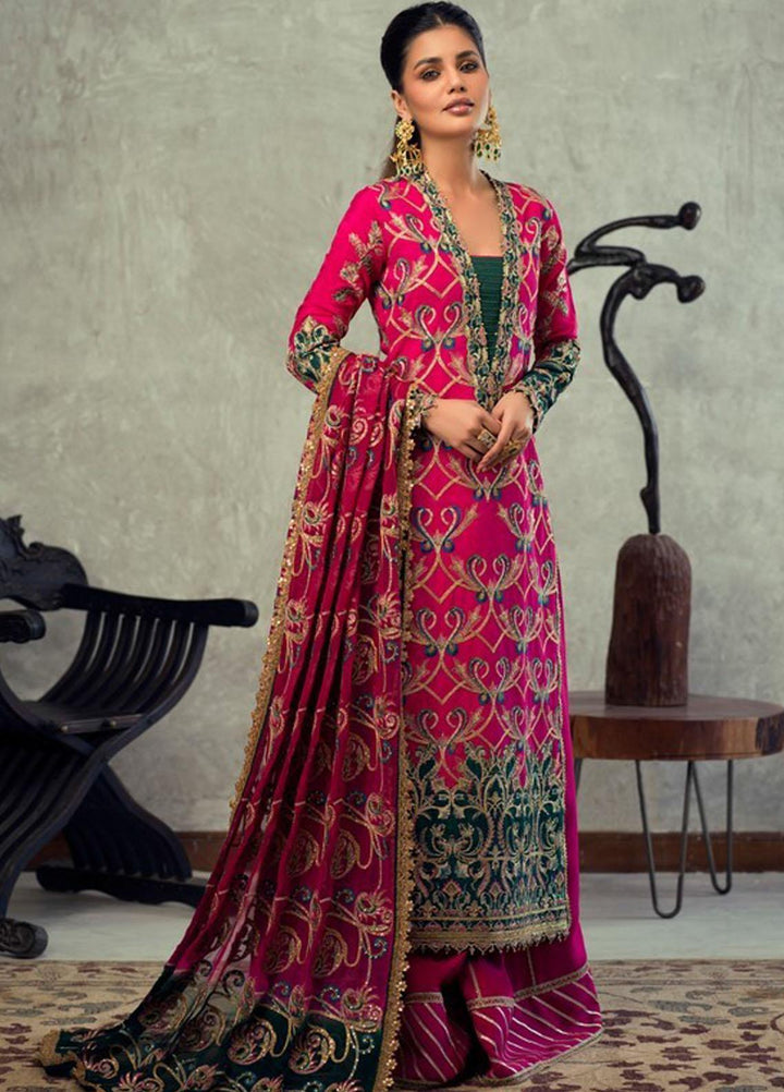 Asim Jofa Embroidered Raw Silk Suits Unstitched 3 Piece AJ21C-2 AJLE-17 - Festive Collection