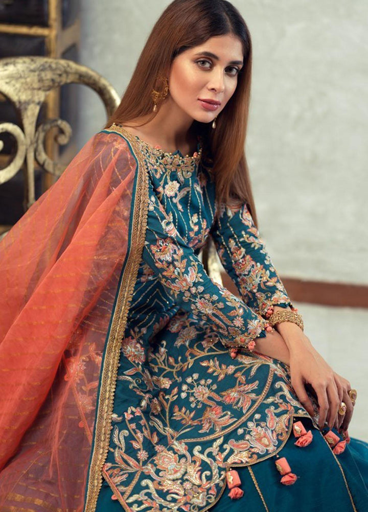 Asim Jofa Embroidered Cotton Net Suits Unstitched 3 Piece AJ21C-2 AJLE-18 - Festive Collection