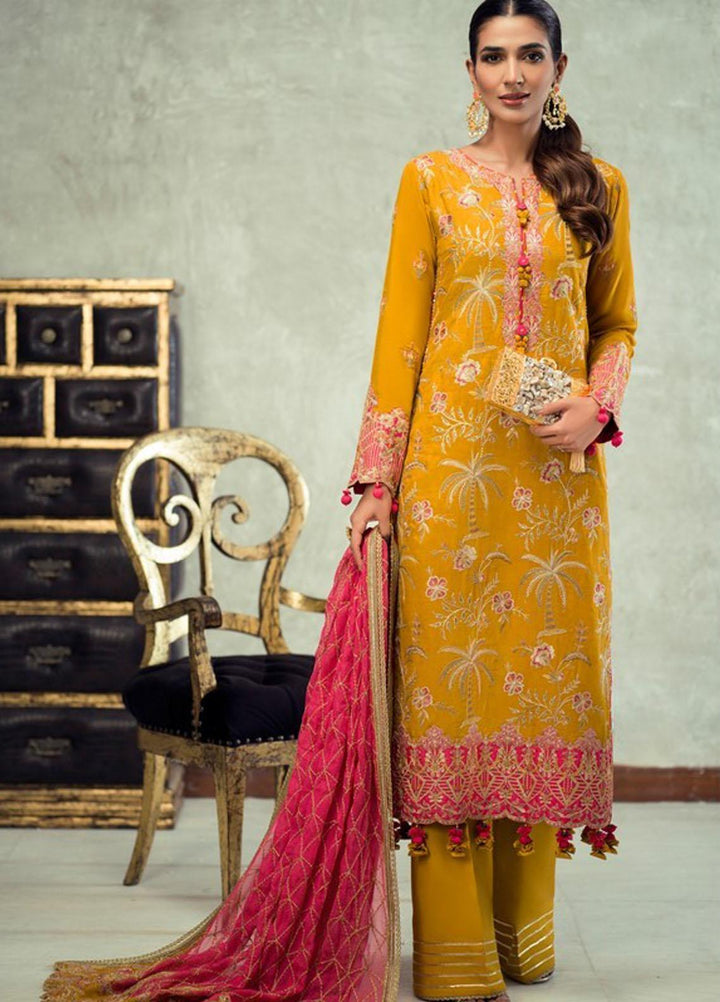Asim Jofa Embroidered Raw Silk Suits Unstitched 3 Piece AJ21C-2 AJLE-19 - Festive Collection