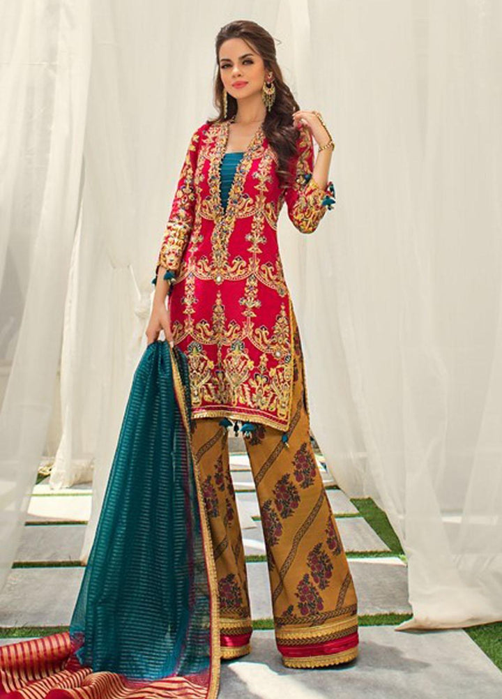 Asim Jofa Embroidered Raw Silk Suits Unstitched 3 Piece AJ21C-2 AJLE-20 - Festive Collection