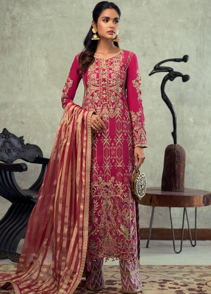 Asim Jofa Embroidered Raw Silk Suits Unstitched 3 Piece AJ21C-2 AJLE-23 - Festive Collection