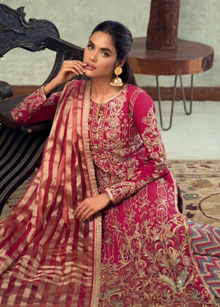 Asim Jofa Embroidered Raw Silk Suits Unstitched 3 Piece AJ21C-2 AJLE-23 - Festive Collection