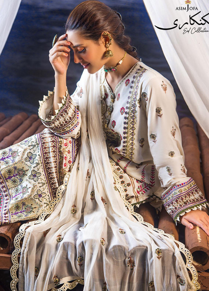 Asim Jofa Embroidered Lawn Suits Unstitched 3 Piece AJ22E AJCK-01 - Eid Collection