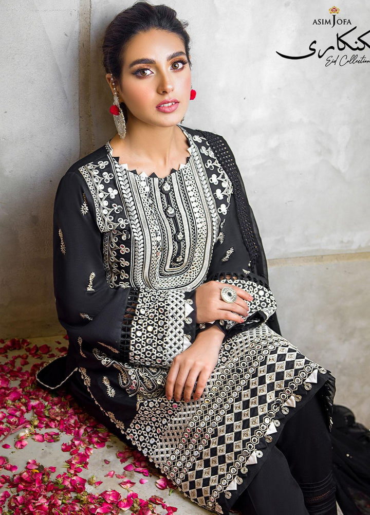 Asim Jofa Embroidered Lawn Suits Unstitched 3 Piece AJ22E AJCK-02 - Eid Collection