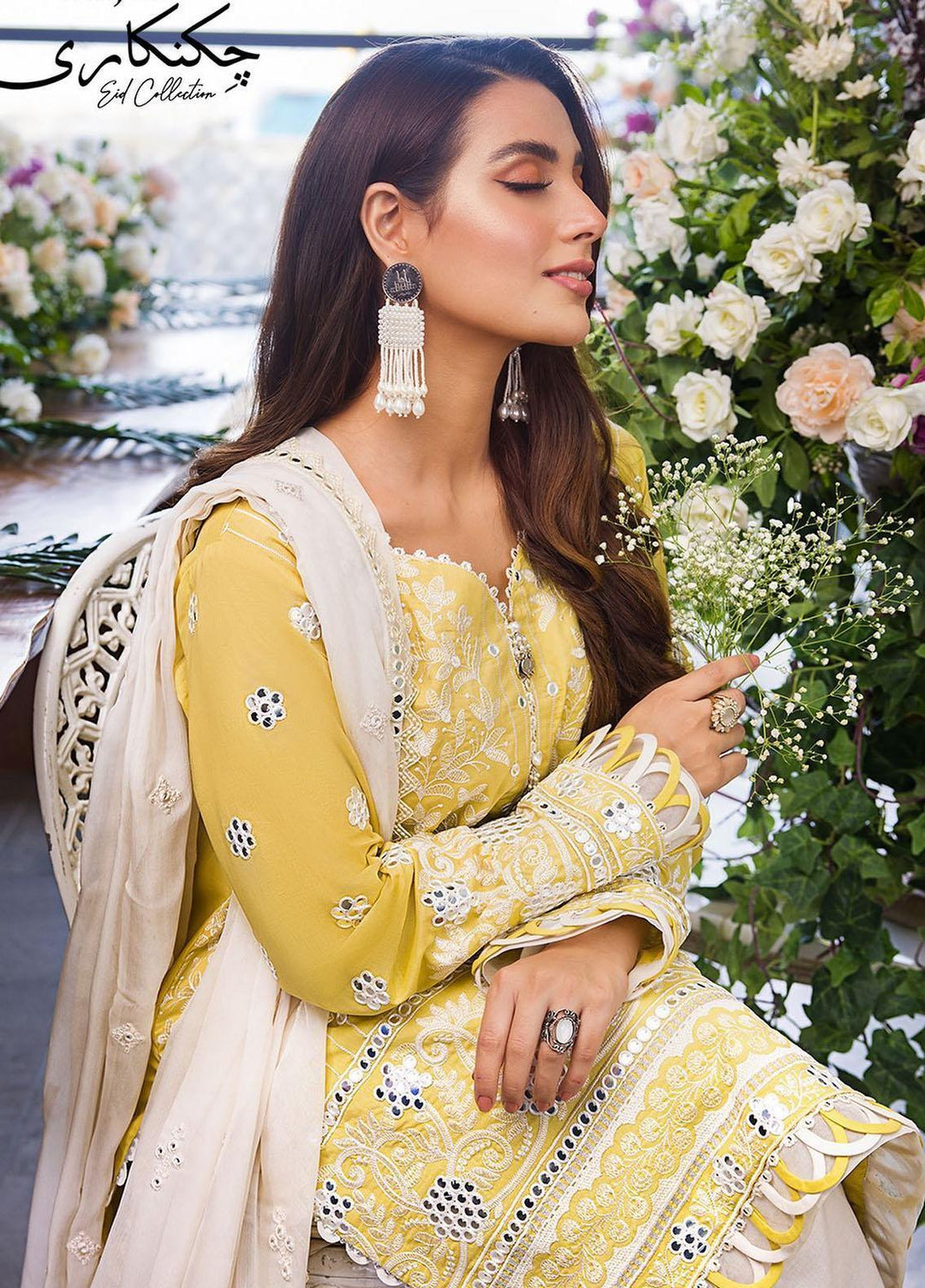 Asim Jofa Embroidered Lawn Suits Unstitched 3 Piece AJ22E AJCK-06 - Eid Collection