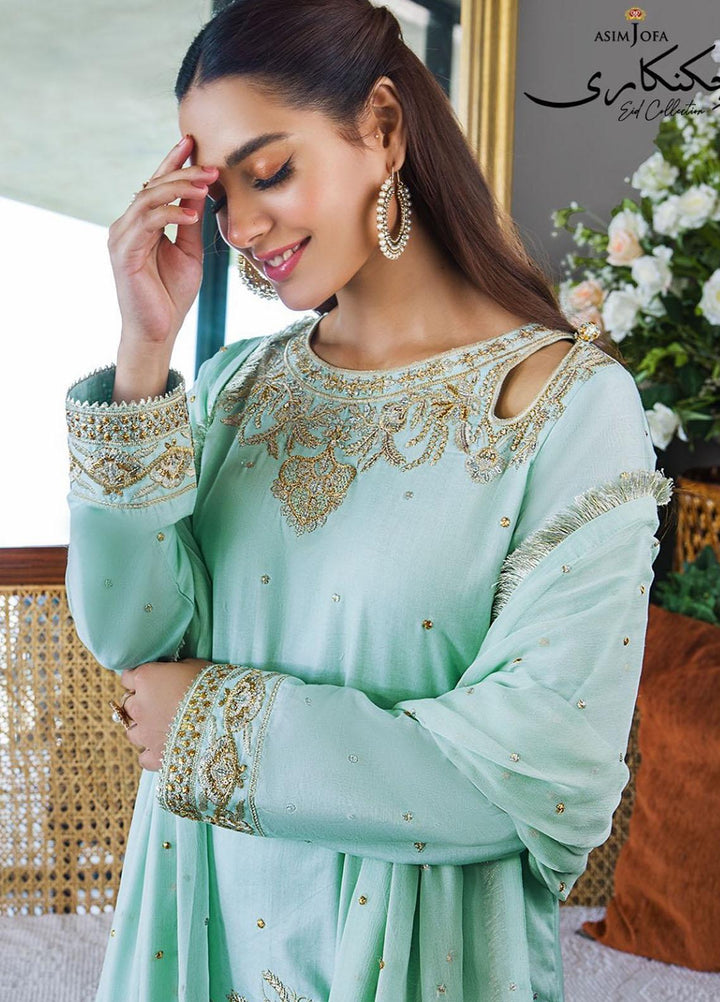 Asim Jofa Embroidered Lawn Suits Unstitched 3 Piece AJ22E AJCK-07 - Eid Collection