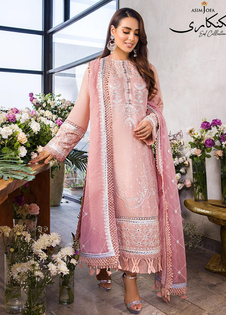 Asim Jofa Embroidered Cotton Suits Unstitched 3 Piece AJ22E AJCK-09 - Eid Collection