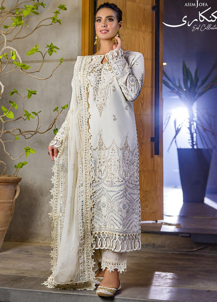 Asim Jofa Embroidered Lawn Suits Unstitched 3 Piece AJ22E AJCK-10 - Eid Collection