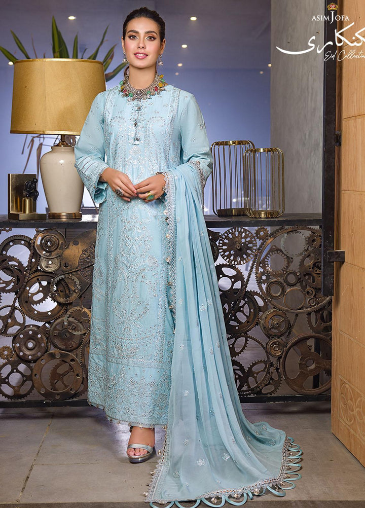 Asim Jofa Embroidered Lawn Suits Unstitched 3 Piece AJ22E AJCK-11 - Eid Collection