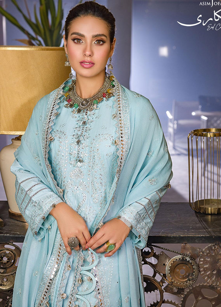 Asim Jofa Embroidered Lawn Suits Unstitched 3 Piece AJ22E AJCK-11 - Eid Collection