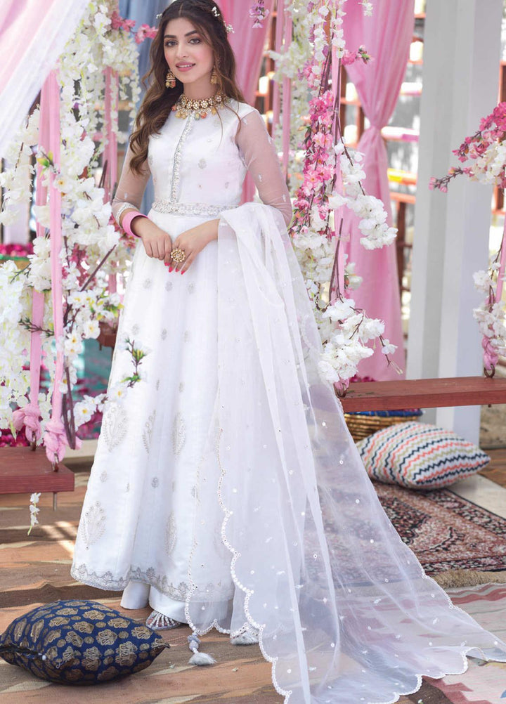 Asim Jofa Embroidered Organza Suits Unstitched 3 Piece AJ21E 01 - Festive Collection