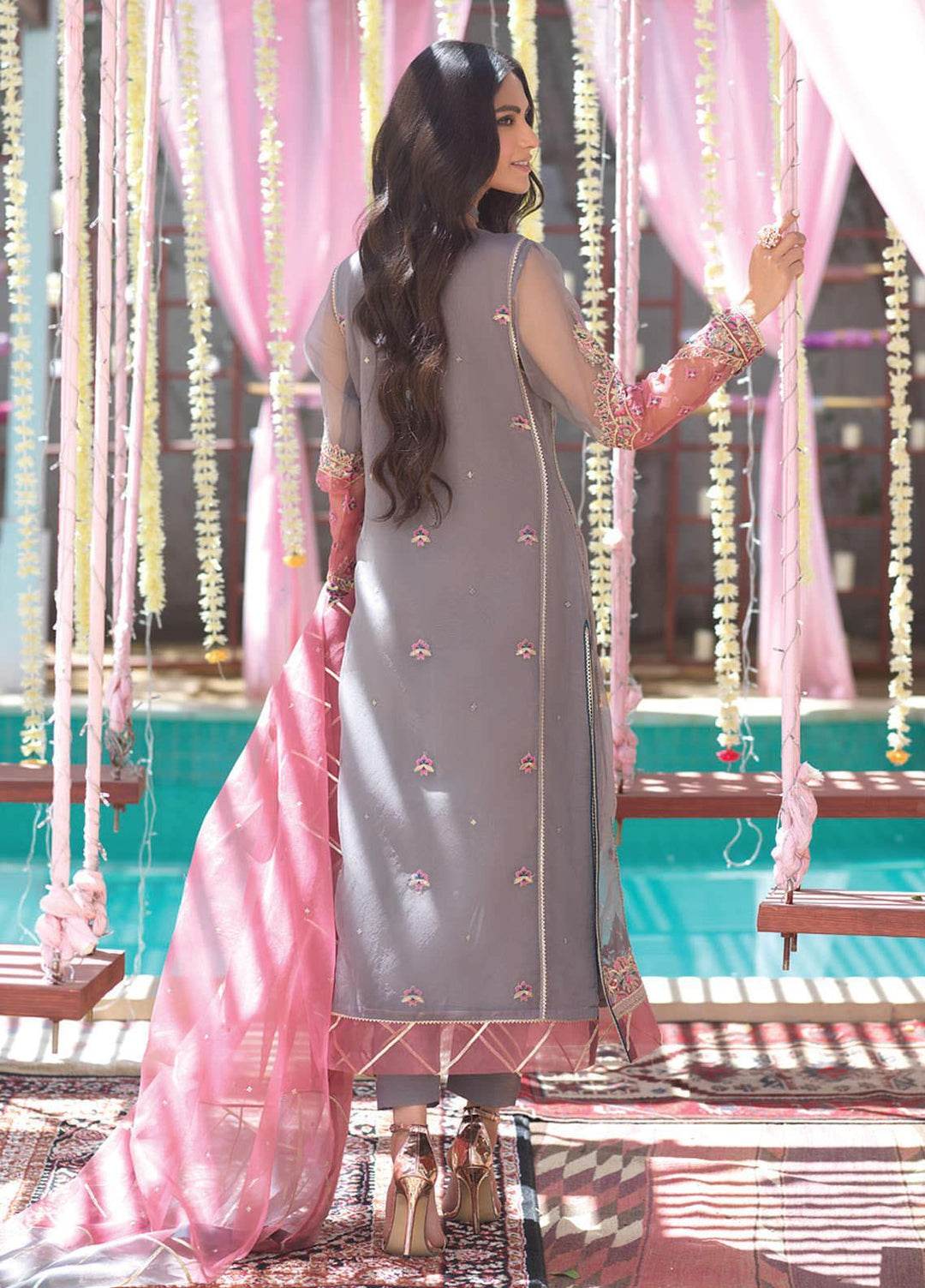 Asim Jofa Embroidered Organza Suits Unstitched 3 Piece AJ21E 03 - Festive Collection