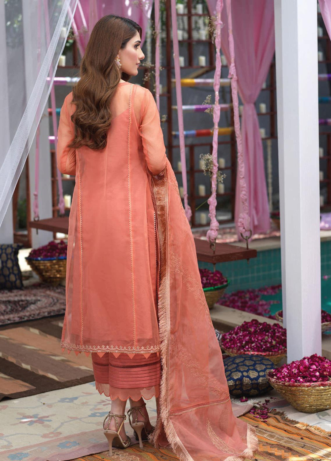 Asim Jofa Embroidered Organza Suits Unstitched 3 Piece AJ21E 04 - Festive Collection