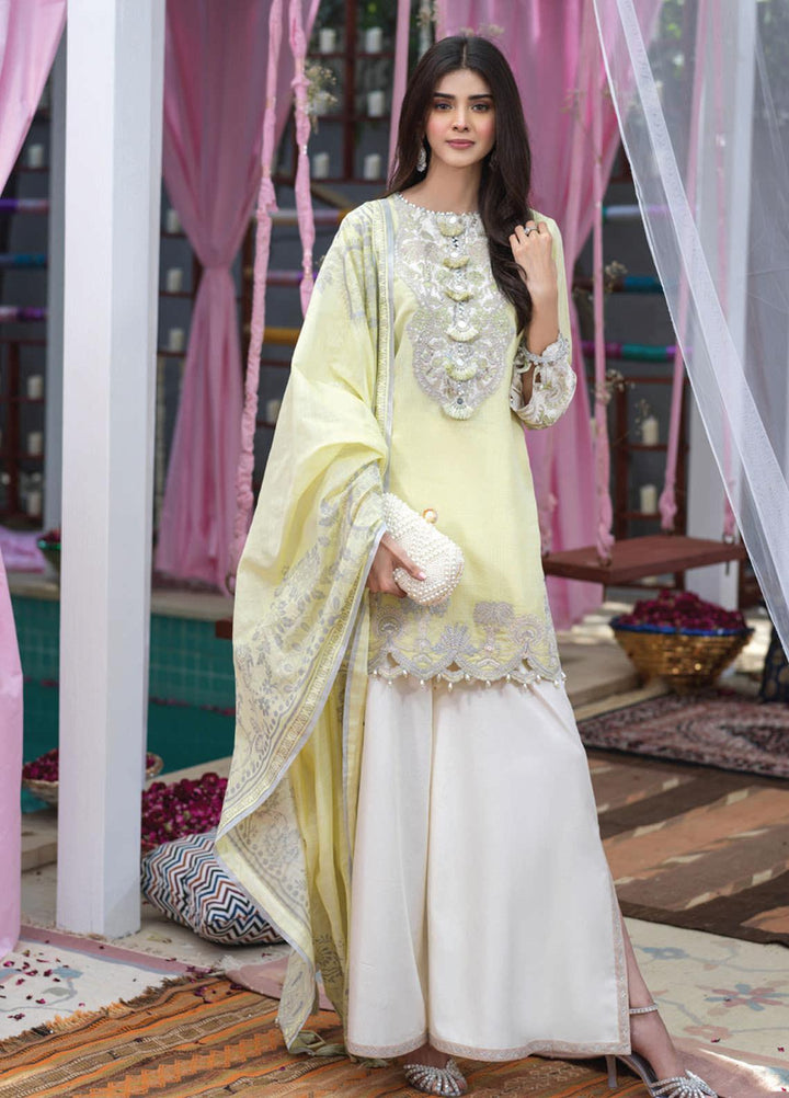 Asim Jofa Embroidered Cotton Net Suits Unstitched 3 Piece AJ21E 06 - Festive Collection