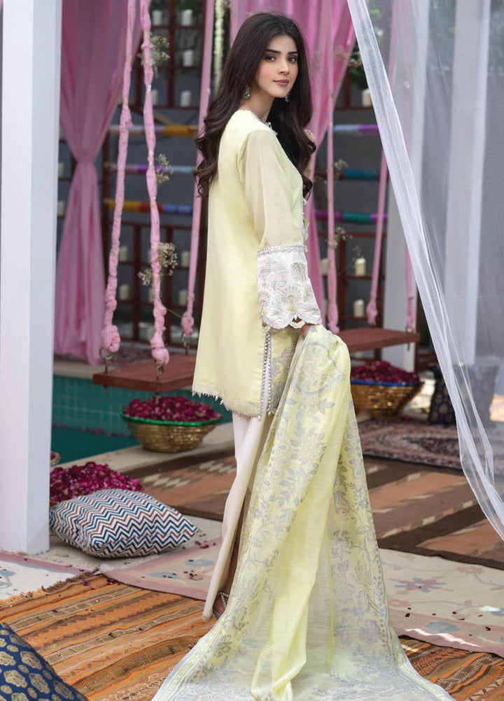 Asim Jofa Embroidered Cotton Net Suits Unstitched 3 Piece AJ21E 06 - Festive Collection