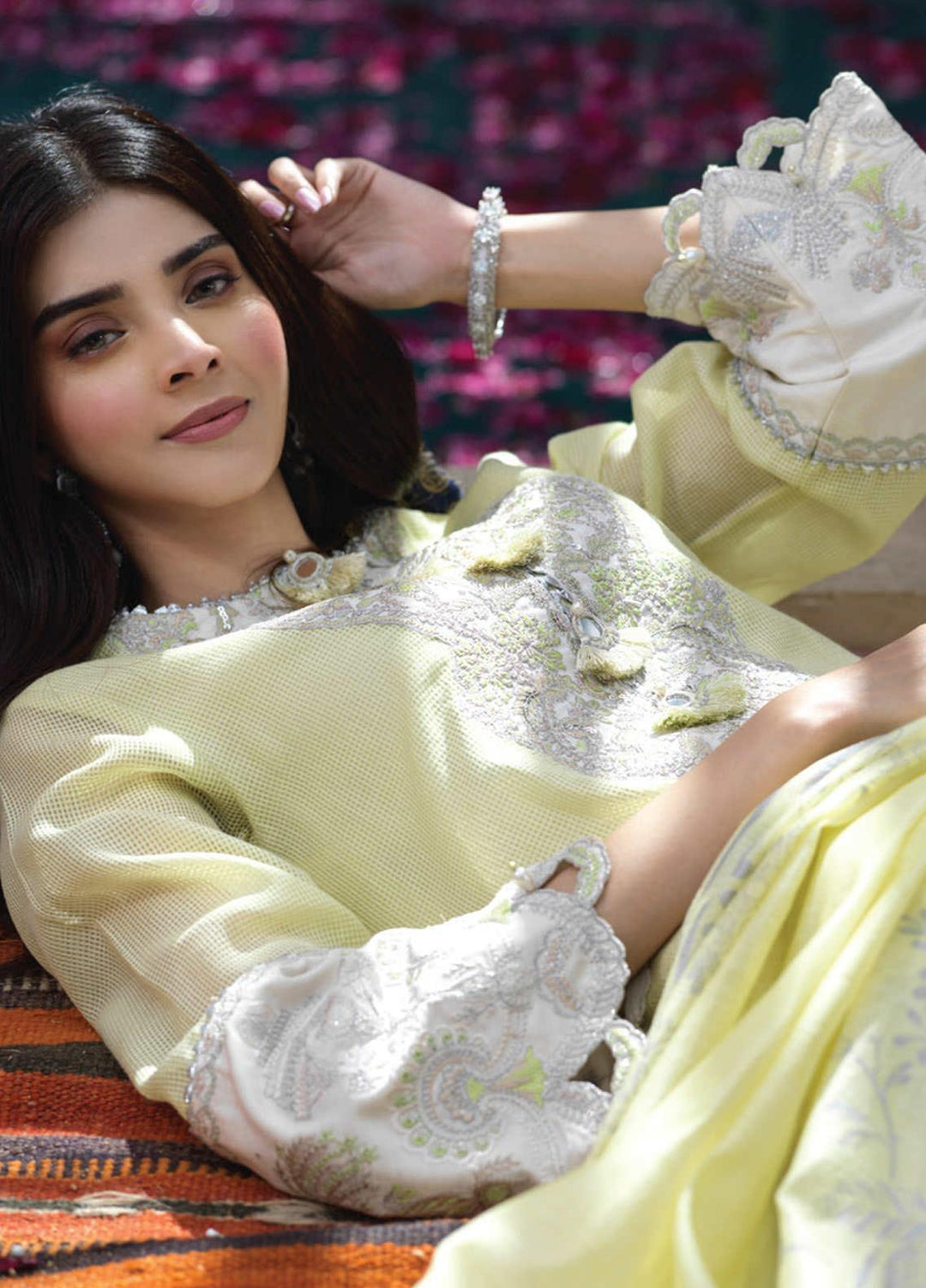 Asim Jofa Embroidered Cotton Net Suits Unstitched 3 Piece AJ21E 06 - Festive Collection