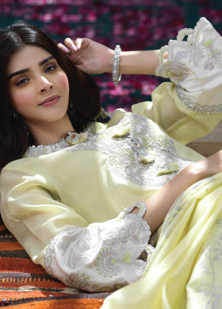 Asim Jofa Embroidered Cotton Net Suits Unstitched 3 Piece AJ21E 06 - Festive Collection