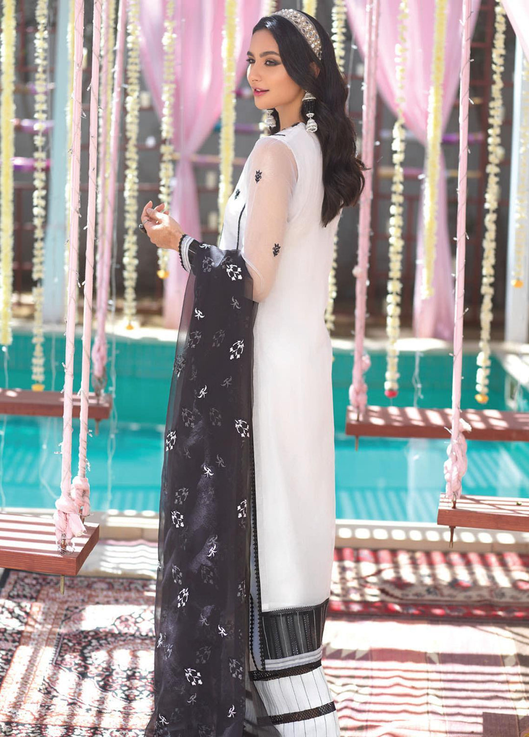 Asim Jofa Embroidered Organza Suits Unstitched 3 Piece AJ21E 09 - Festive Collection