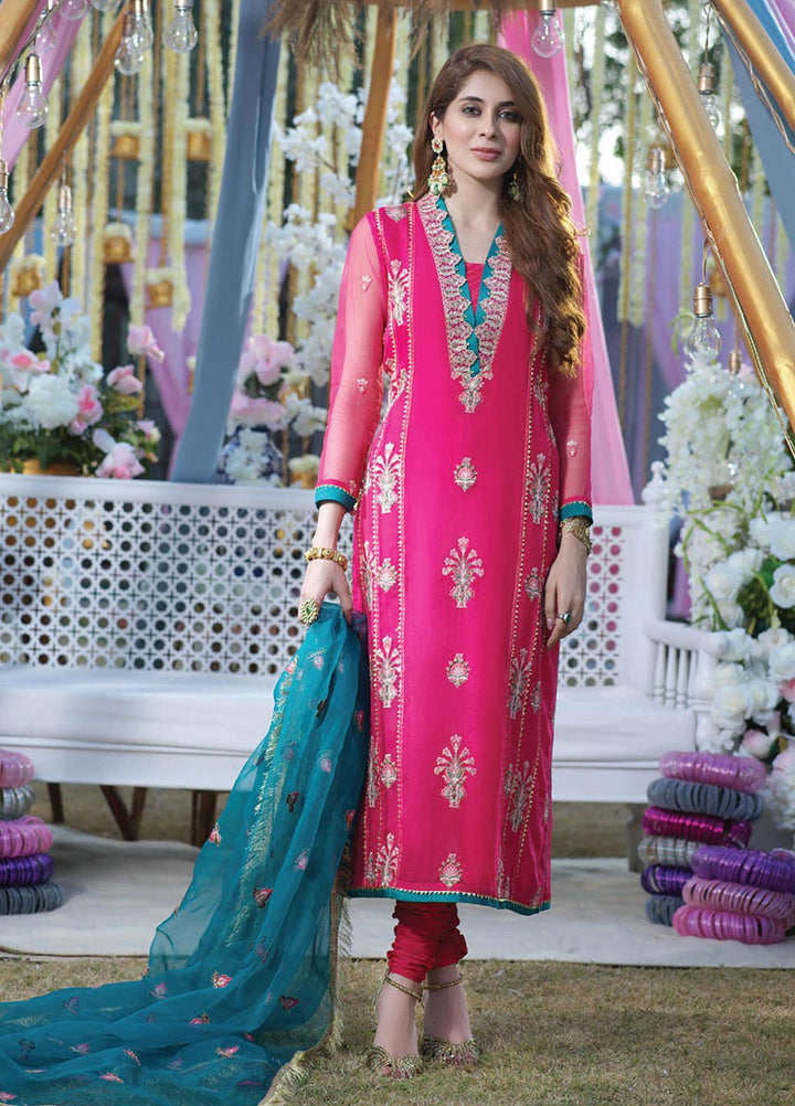 Asim Jofa Embroidered Organza Suits Unstitched 3 Piece AJ21E 10 - Festive Collection