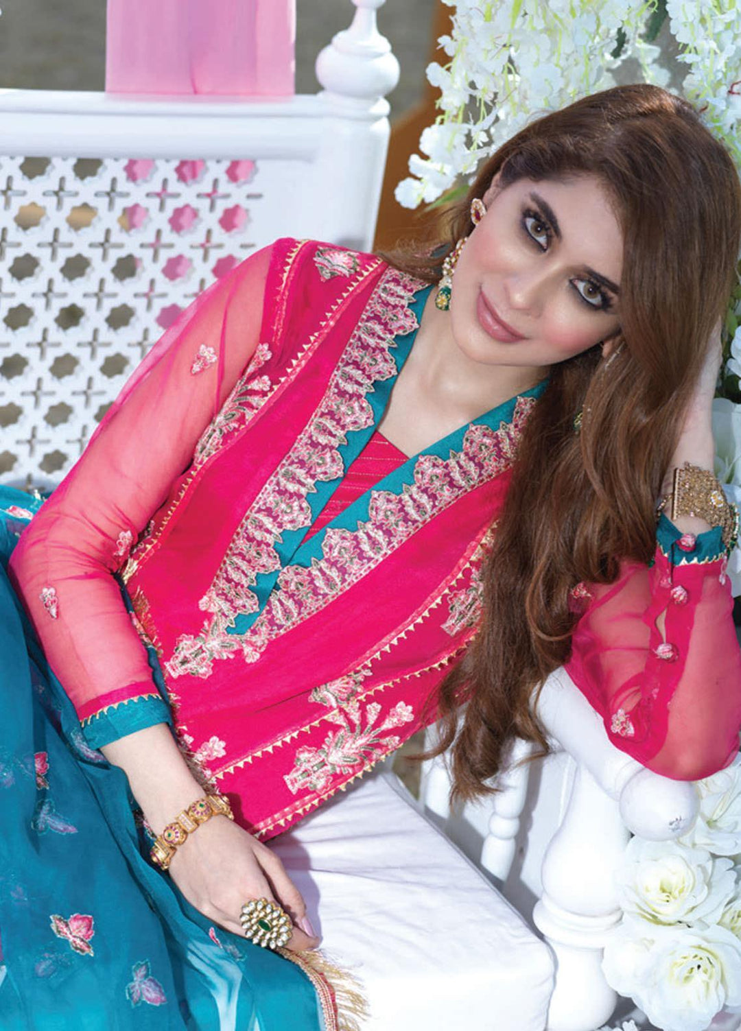 Asim Jofa Embroidered Organza Suits Unstitched 3 Piece AJ21E 10 - Festive Collection