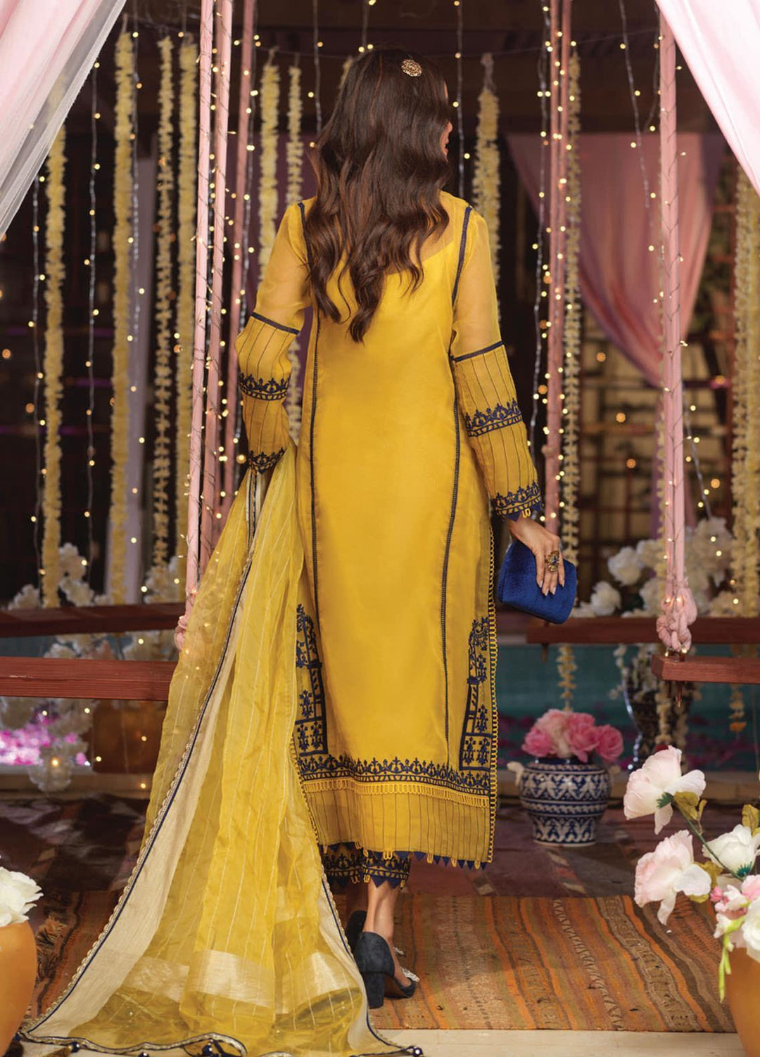 Asim Jofa Embroidered Organza Suits Unstitched 3 Piece AJ21E 12 - Festive Collection