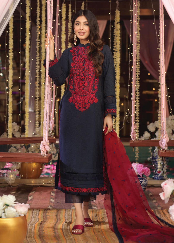 Asim Jofa Embroidered Banarsi Cotton Jacquard Suits Unstitched 3 Piece AJ21E 13 - Festive Collection