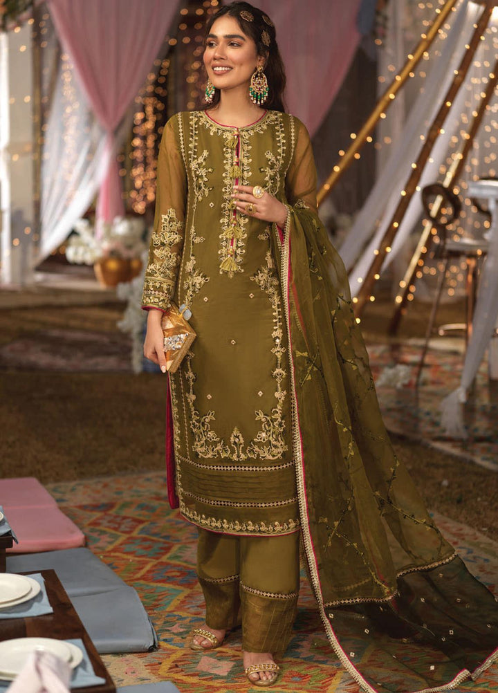 Asim Jofa Embroidered Organza Suits Unstitched 3 Piece AJ21E 15 - Festive Collection