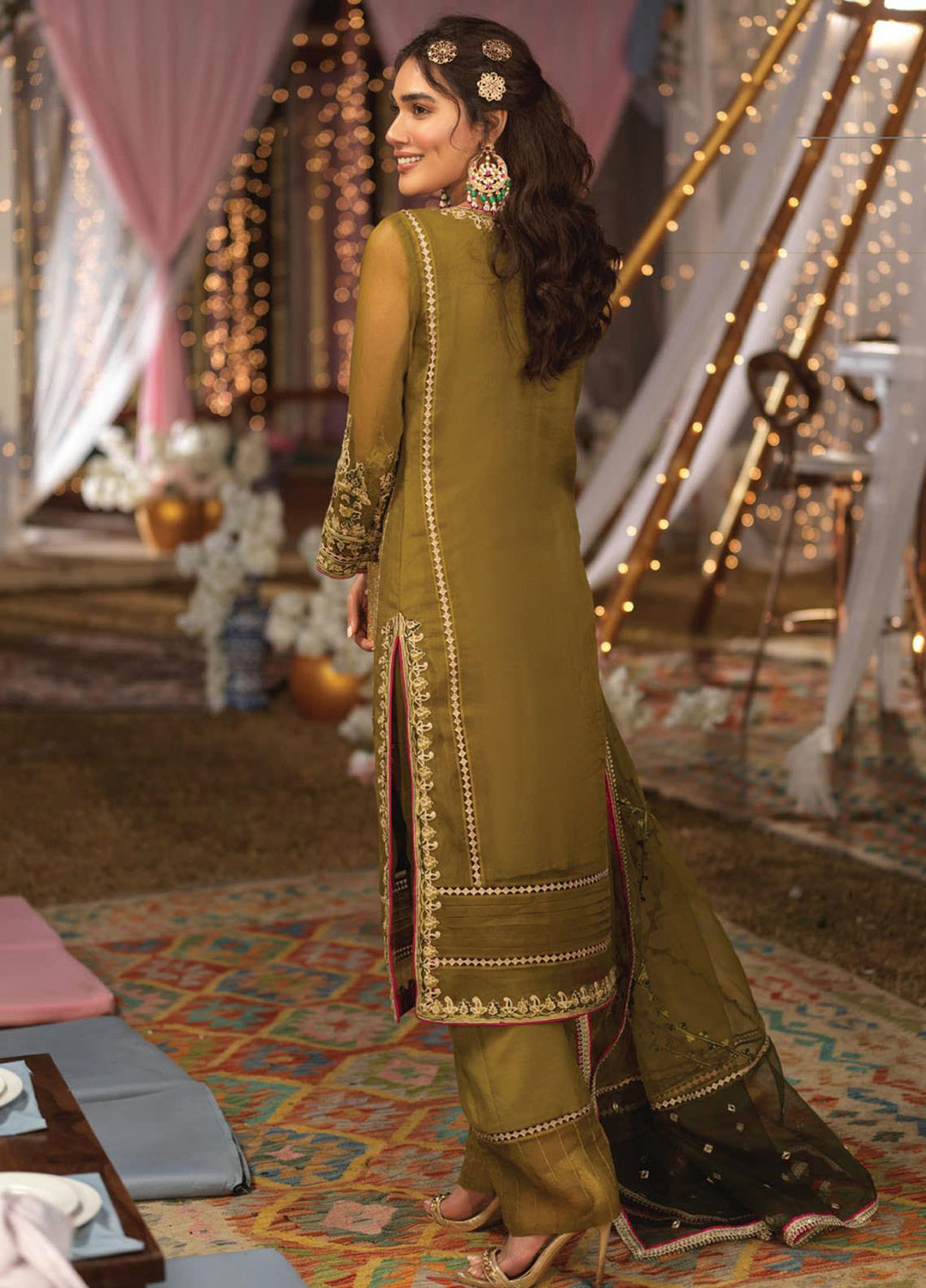 Asim Jofa Embroidered Organza Suits Unstitched 3 Piece AJ21E 15 - Festive Collection