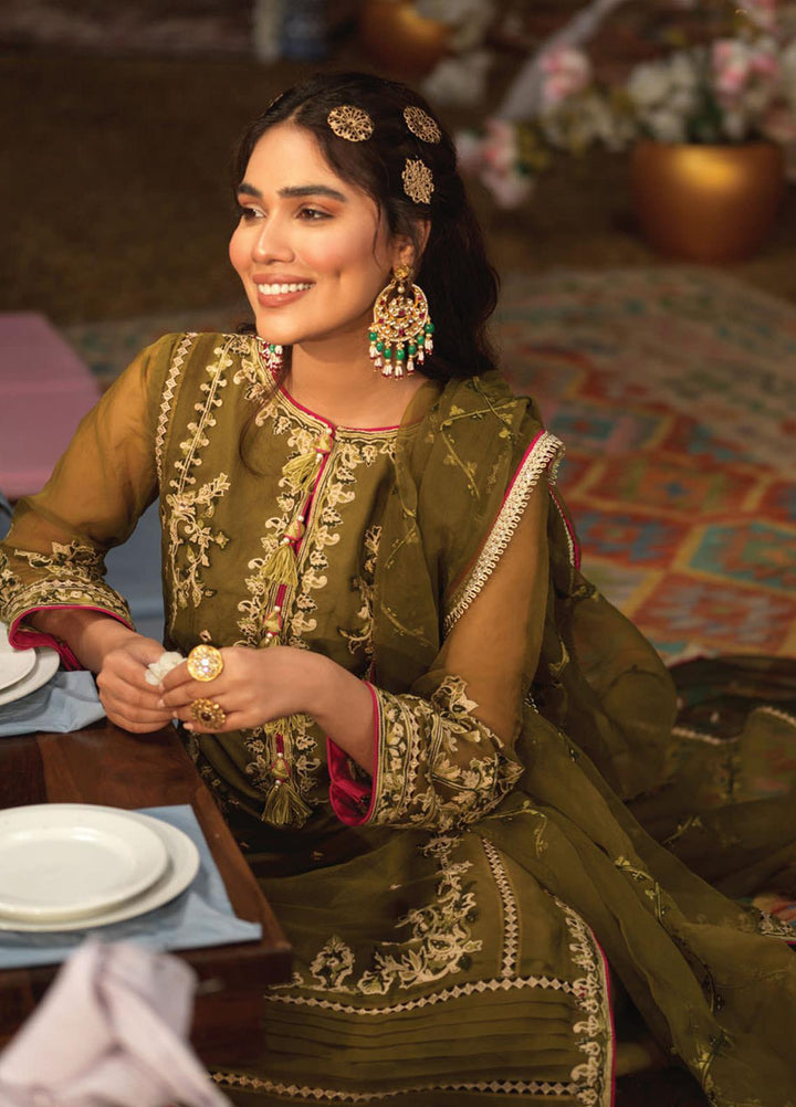 Asim Jofa Embroidered Organza Suits Unstitched 3 Piece AJ21E 15 - Festive Collection